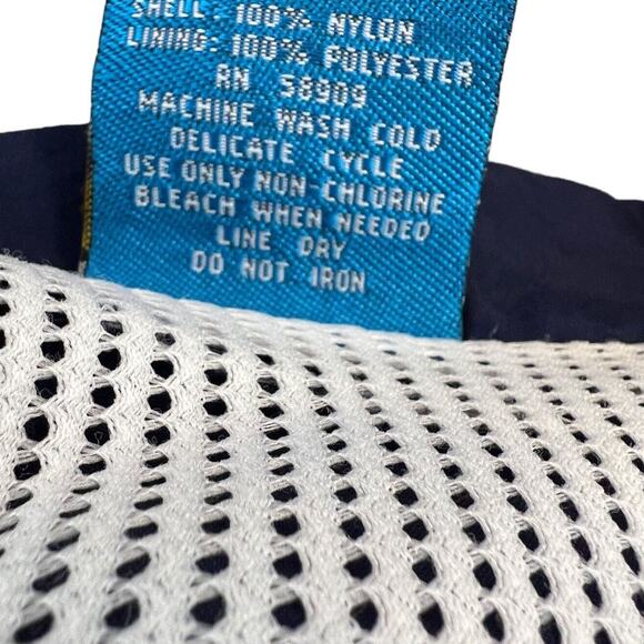 Vintage 90's On Your Mark Women's Navy Blue Windbreaker Zip Jacket Mesh Lining - Picture 7 of 7